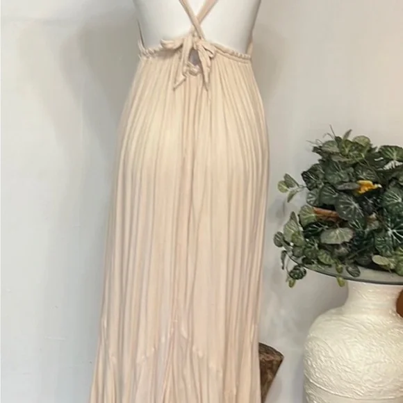 EUC- Free People Size -L Cream Maxi Dress - Picture 4 of 9